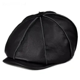 Berety przybycie zimowi mężczyźni/kobieta oryginalna skórzana czarna/brązowa czapki kowboju wysokiej jakości malarz kowbicz Hats Street Casquette 231027