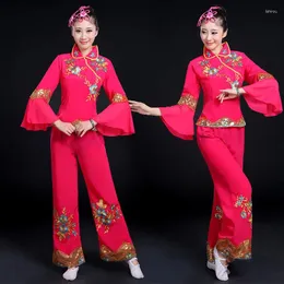 Stage Wear Yangko Dance Clothes Chinese Style Uniform Festival Festive Square Fan Suit Performance For Women