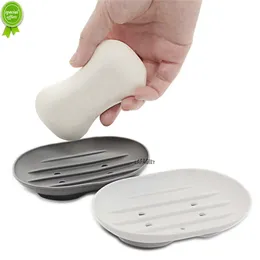 Silicone Soap Dish Soap Drain Rack Soap Holder Soft Elliptical Portable Soap Box Tray No Punching Anti-rust Bathroom Accessories