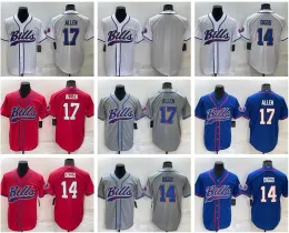 Maglia da calcio cucita PERSONALIZZATA Buffalo''Bills''Uomo donna gioventù 17 Josh Allen 14 Stefon Diggs blu rosso bianco baseball Maglie intoccabili