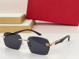 Sunglasses For Men and Women Designers 7559 Leopard Print Imitation Wood Anti-Ultraviolet Retro Eyewear Fashion Multi-Color Frameless Styles Glasses Random Box