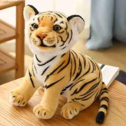 Stuffed Plush Animals 23cm Simulation Baby Tiger Plush Toy Stuffed Soft Wild Animal Forest Tiger Pillow Dolls For Kids Boys Birthday GiftL231027