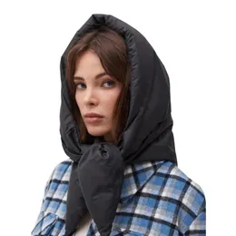 バンダナスデュラグファッショントライアングルスカーフ女性冬のふくらえな暖かいヘッドスカーフ防水ダブルデザインピュアカラーショール231026