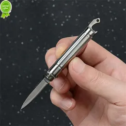 Titanlegering Multifunktion Kniv Portable Keychain Sharp Blade Mini Kniv med flasköppnare utomhus självförsvar liten kniv