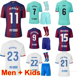 Club 18 Romeu Soccer Jerseys 3 Balde 15 Christensen Yamal F.De Jong Joao Cancelo Kounde Gavi Raphinha Lewandowski Ferran Gundogan Football Kits Man Młodzież Basai