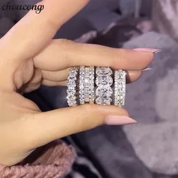 Vecalon 17 Styles Miłośnicy Obiecaj Ring Diamond 925 Strerel Srebrny Wedding Pierścienie dla kobiet mężczyzn Party Biżuteria Prezent 278p