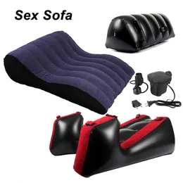 Bondage Big Sex Soffa Sex Toys for Adults Games Uppblåsbara möbler Bed Mat Kuddar Par Kvinnor Vaginal avsugning Anal Plug Inflator 220V 231027