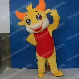 Desempenho gado mascote traje de alta qualidade natal halloween fantasia vestido de festa dos desenhos animados personagem terno carnaval unisex outfit