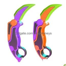 Novelty Games Novelty Games 3D Printed Claw Knife Toy Relief Butterfly Fidget Hand Gripper Sensory Toys Luminous Decompress Push Card Dhcgs