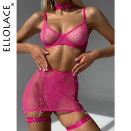 Sexy Set Ellolace Sinnliche erotische Dessous Transparente Fantasy-Unterwäsche ohne Zensur Babydoll Mesh Nackter Sexanzug Pornokostüm 231027