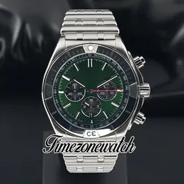 46mm B01 AB0134101L1A1 VK Cronografo al quarzo Orologio da uomo Quadrante verde Indicatori a bastone Bracciale in acciaio inossidabile Cronometro Nuovi orologi Timezonewatch Z01b