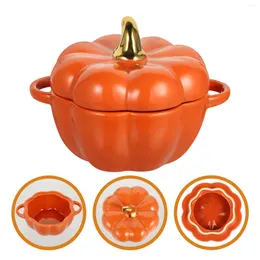 Miski Miski Pumpkin Storage Ceramiczne ryż biały piekarnik Ceramika Dekoracyjna zupa dziecięca uchwyt mikrofalowy