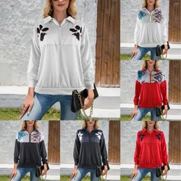 Abbigliamento da palestra Felpa corta scura Pullover da donna Bavero con cerniera Modello gamba Maglione Felpa con cappuccio natalizia Felpe con storia da donna Per