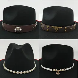 Cappelli a tesa larga Secchiello Uomo Cappello Accessori Cintura toro Donna Paglia Cowboy Fedora Fibbia Decorazione esterna Moda 231027