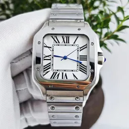 Zegarek na rękę męskie zegarek NH35 Watch Case Square Folding Bluckle Roman Dial Stael Stael Mechanical Ruch 231027