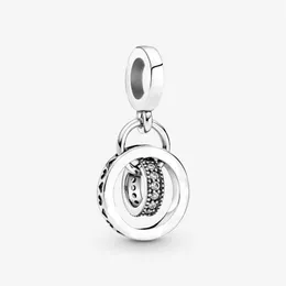 100% 925 Koła logo srebrnego srebrnego kółka Dangle Charms Fit Oryginalna europejska bransoletka Bransoletka Moda Weselna biżuteria zaręczynowa 250c