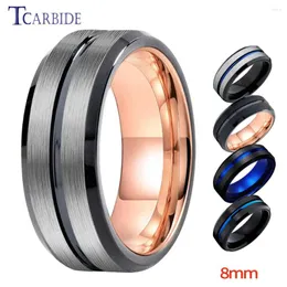 حلقات الكتلة إسقاط tcarbide 8mm الرجال نساء إصبع الحلقة حلقة التنغستن فرقة الزفاف متعددة الألوان مزدوجة المجوهرات الأزياء المجوهرات