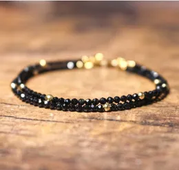 Charm Bracelets Black Tourmaline Bracelet Empath Protection for Women Dainty Jewelry Crystal 231027