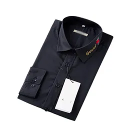 القمصان الجديدة للرجال غير الرسمي قميص الخريف الموضة منقوشة رجال طويل الأكمام لباس كبير الجودة عالية الجودة 100 ٪ القمصان Cutton Sid270M