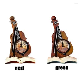 テーブルクロック審美的なデジタル時計ミニチュアバイオリン装飾ヴィンテージモデルデスク