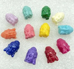 Naszyjniki wisiorek 10pcs syntetyczny koralowy wzór Buddha Punch luźne koraliki do biżuterii tworzących DIY Naszyjnik Bransoletka akcesoria