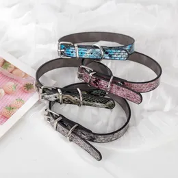 Dog Collars Fashion Simple Pet Collar Pattern Personalized PU Leather Small And Medium Accessories Supplies