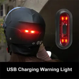 Bike Lights Bicycle tail light USB charging motorcycle helmet tail light safety signal warning light waterproof LED tail light 231027