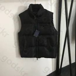 Piumino a righe con lettera Gilet da donna Gilet caldo in cotone di design Giacca classica senza maniche con cerniera