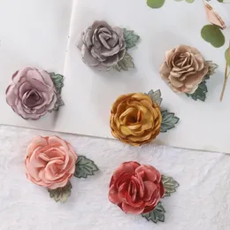 Haarschmuck 6 teile/los Handgemachte DIY Verbrannte Rand Blume Baby Süßes Kleinkind Mädchen Keine Haarspangen Band Zubehör