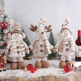 Dekoracje świąteczne Big Snowman Elk Long Legs Doll Xmas Tree Ornament 2023 Dekoracja dla domu Navidad Rok 2024 Prezent dla dzieci 231027