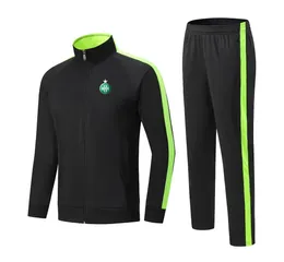 Association Sportive de Saint-Etienne män Vuxna barn fritidssport set utomhus varm full dragkedja sport fritidsuppsättning sweatshirt på vintern