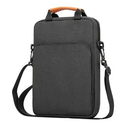 MA483 13.3 inç dizüstü bilgisayar torbası su geçirmez tablet kollu omuz çantası anti-çizik çanta (çift sap)-koyu gri