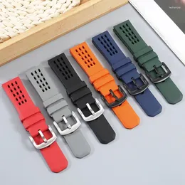 Watch Bands General Brand Flat Interface Fluororubber Strap With 19/20/21/22mm