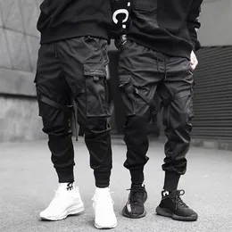 2020 hip hop menino multi-bolso cintura elástica design harem pant homens streetwear punk calças casuais jogger masculino dança preto pant171j