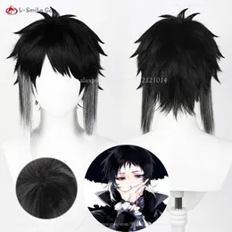 Catsuit Costumes Bungo Stray Dogs Ryunosuke Akutagawa Black White Heat Resistant Hair Cosplay Anime Wigs + Wig Cap