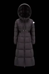 23 겨울 뉴 롱 후드 슬림 슬림 핏 다운 코트 재킷 여자 어깨 NFC 기능 다운 코트 크기 0-4