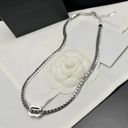 Designer-Halsband mit Schlangenkette für Damen, korrektes Markenlogo, versilberter Edelstahl, modisches Geschenk, Luxus-Stil, Geschenke, Familie, Freund, Paar