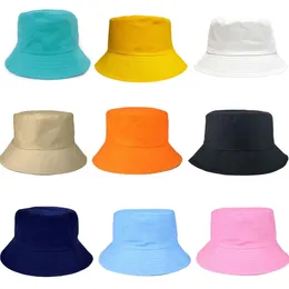 Wide Brim Hats Bucket Hat for Men Women Childrens Summer Outdoor Fishing Beach Hunting Sunscreen Foldable Cotton Solid Color Fisherman Cap 231027