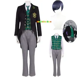 Anime Black Butler Ciel Herman Green Hill Cosplay Kostüm Lächeln Internat Frack Vollen Satz Perücke Mann Frau Karneval Anzug