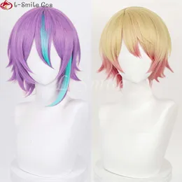 Costumi Catsuit Alta qualità Tenma Tsukasa Cosplay Corto 30 cm Gradiente Kamishiro Rui Capelli sintetici resistenti al calore Parrucche di Halloween + Protezione per parrucca