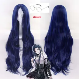 Kostiumy Catsuit Danganronpa v3: Zabijanie harmonii Shirogan Tsumugi Blue Długie 100cm Cosplay Peruky odporne na ciepło syntetyczne imprezę do włosów + peruk