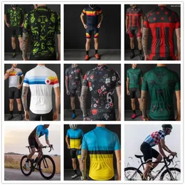 레이싱 세트 트윈 Zes 6 Heren Fietsshirt 세트 Korte Mouw Ademende fietskleding MTB Racefiets Bib Short Ropa Ciclismo Hombre