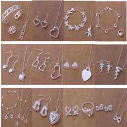 مع رقم التتبع الجديد للأزياء المجوهرات الساحرة للسيدات 925 Silver 12 Mix Jewelry Set 1460318C