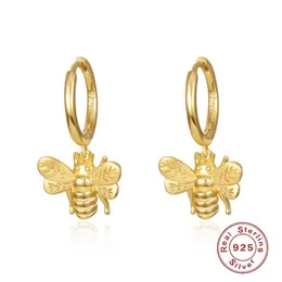 Hoop huggie des boucles d'oreilles mulheres designers brincos 925 brincos de prata esterlina abelha vento fresco natal aretes de oro249h