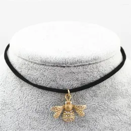 Pendant Necklaces 10 Pcs / Lot Fashion Jewelry Rhinestone Insect Cute Little Bee Necklace