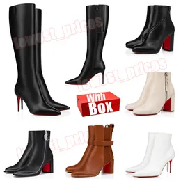 Red Bottom Boots CL Christians Louboutins Women Shoes Luxus Frauen Sexy Spitzen-Toe Pumps Designer Red Bottom Stiefel Lippenstift High Heels Top Qualität Kalbsleder 【code ：L】