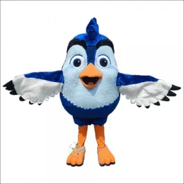 2024 Halloween Blue Bird Mascot Assume Suity Party Dress Christmas Carnival Party Acture Assive Outfit Outh
