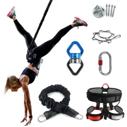 Bungee Dance Flying Suspension Rope Aerial Antigravity Yoga Cord Resistance Band Set Workout Fitness Home Gym Equipment 211223 ZZ