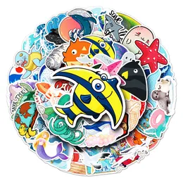 50st Ocean Series Cartoon Animal Personality Graffiti Waterproof Decorative PVC Creative Scooter Stickers