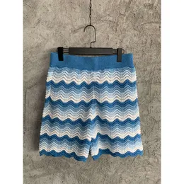 Casablanca Desginer Gestrickte, wellenförmige, ausgehöhlte Strand-Shorts mit Kordelzug, amerikanische Sport-Freizeithose, Casablanca